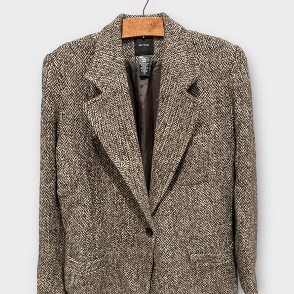Smythe Oversize Herringbone Tweed Blazer Size Medium 🤎 - Picture 4 of 9